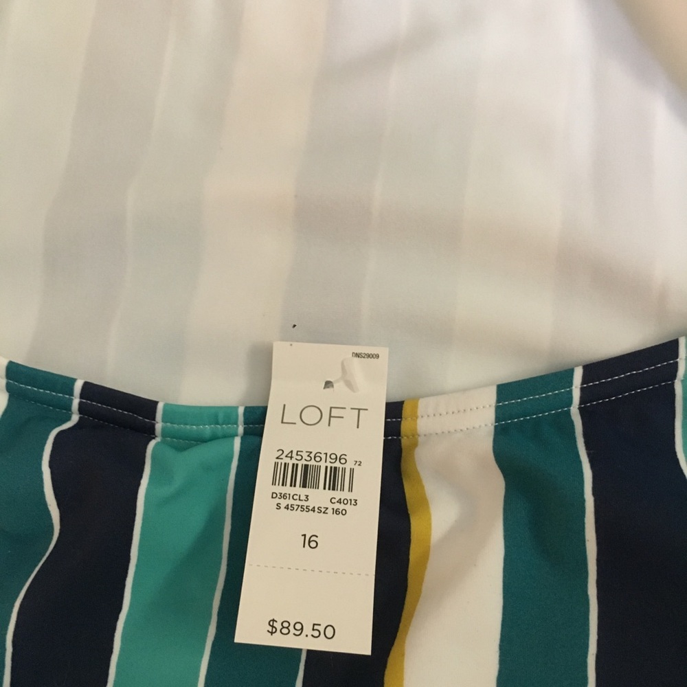 LOFT BEACH STRIPED HALTER ONE PIECE SWIMSUIT